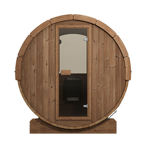 SaunaLife E6W Ergo Series Outdoor Barrel Sauna Kit with Rear Window