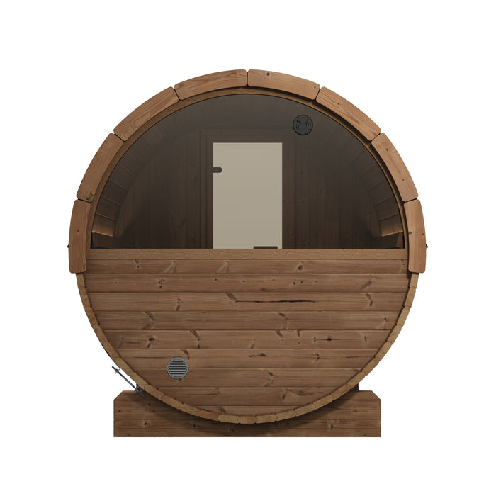SaunaLife E6W Ergo Series Outdoor Barrel Sauna Kit with Rear Window