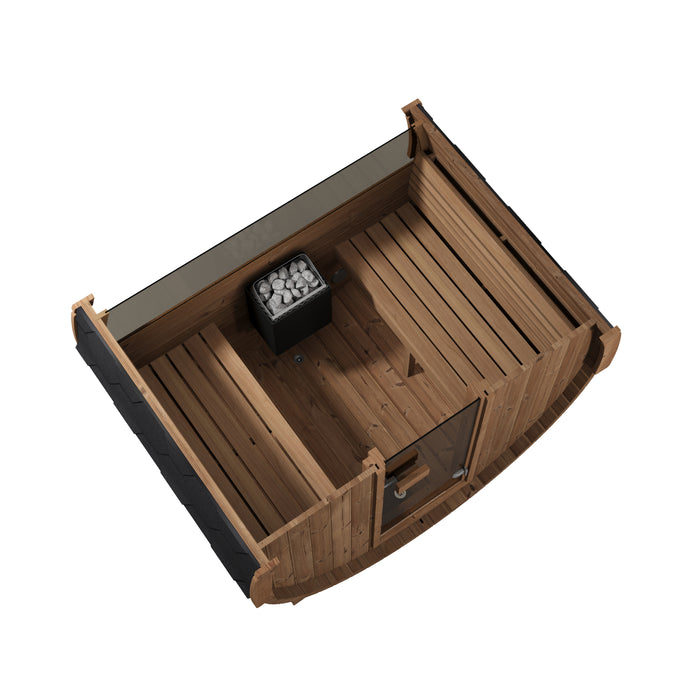 SaunaLife E6W Ergo Series Outdoor Barrel Sauna Kit with Rear Window