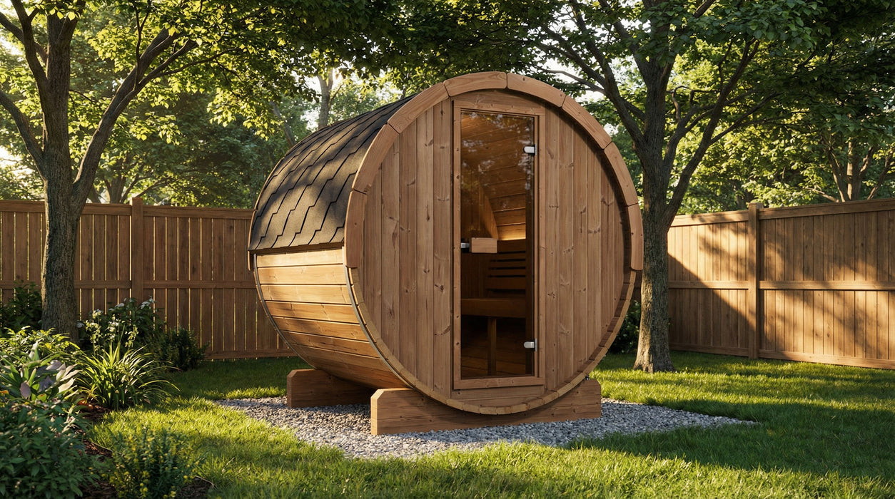 SaunaLife E7 Ergo Series Outdoor Barrel Sauna Kit