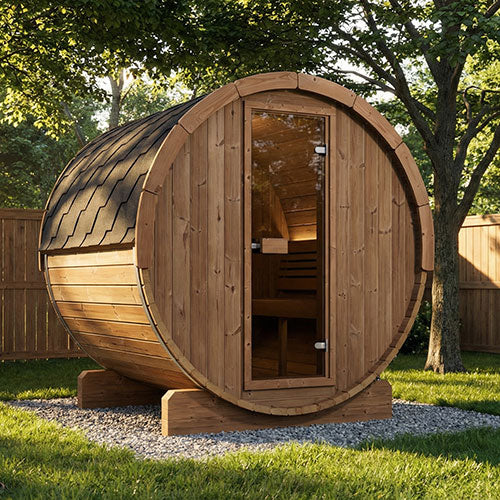 SaunaLife E7 Ergo Series Outdoor Barrel Sauna Kit