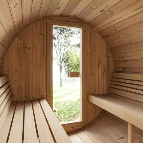 SaunaLife E7 Ergo Series Outdoor Barrel Sauna Kit