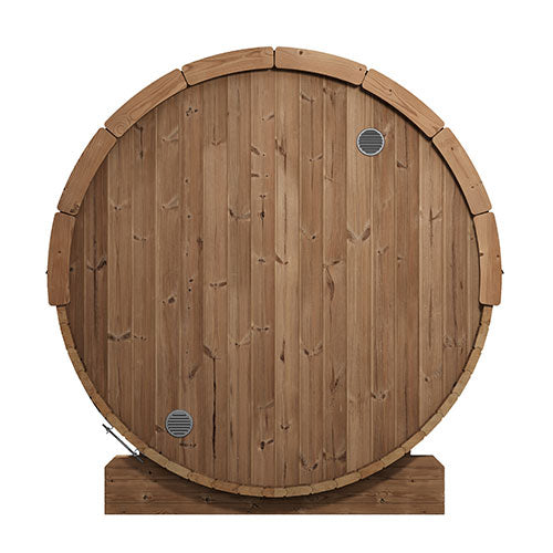 SaunaLife E7G Ergo Series Outdoor Barrel Sauna Kit with Glass Front