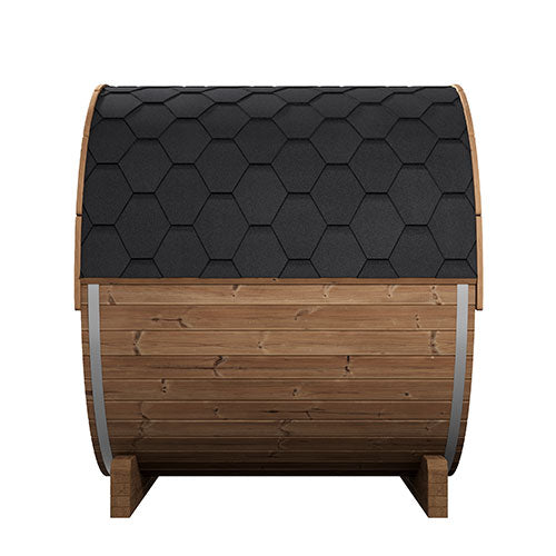 SaunaLife E7G Ergo Series Outdoor Barrel Sauna Kit with Glass Front