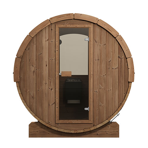 SaunaLife E7W Ergo Series Outdoor Barrel Sauna Kit with Rear Window