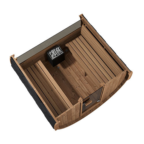 SaunaLife E7W Ergo Series Outdoor Barrel Sauna Kit with Rear Window