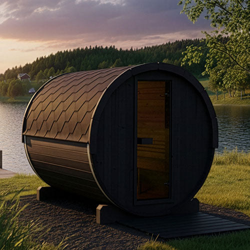 SaunaLife E8 Ergo Series Outdoor Barrel Sauna Kit