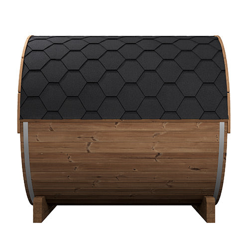 SaunaLife E8G Ergo Series Outdoor Barrel Sauna Kit with Glass Front