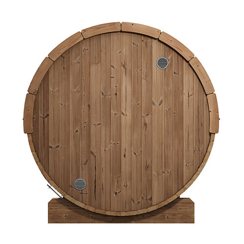 SaunaLife E8G Ergo Series Outdoor Barrel Sauna Kit with Glass Front