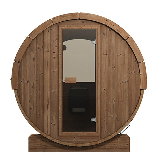 SaunaLife E8W Ergo Series Outdoor Barrel Sauna Kit with Rear Window
