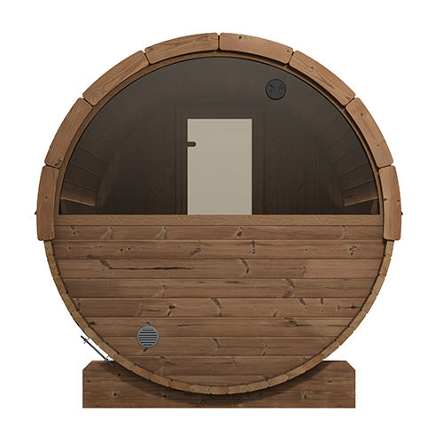 SaunaLife E8W Ergo Series Outdoor Barrel Sauna Kit with Rear Window