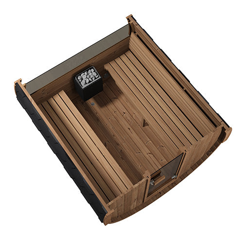 SaunaLife E8W Ergo Series Outdoor Barrel Sauna Kit with Rear Window