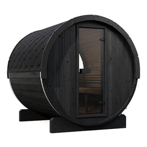 SaunaLife E8W Ergo Series Outdoor Barrel Sauna Kit with Rear Window