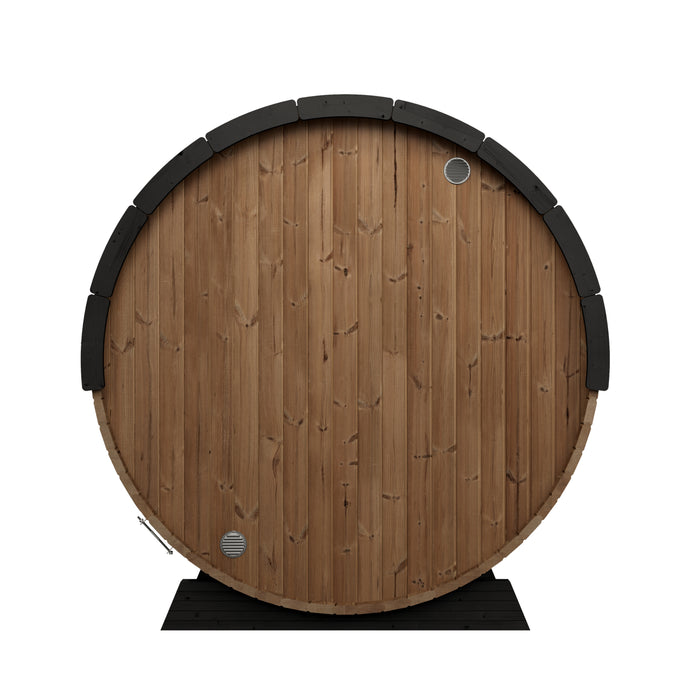 SaunaLife EE6G Ergo Elegance Outdoor Barrel Sauna Kit with Glass Front