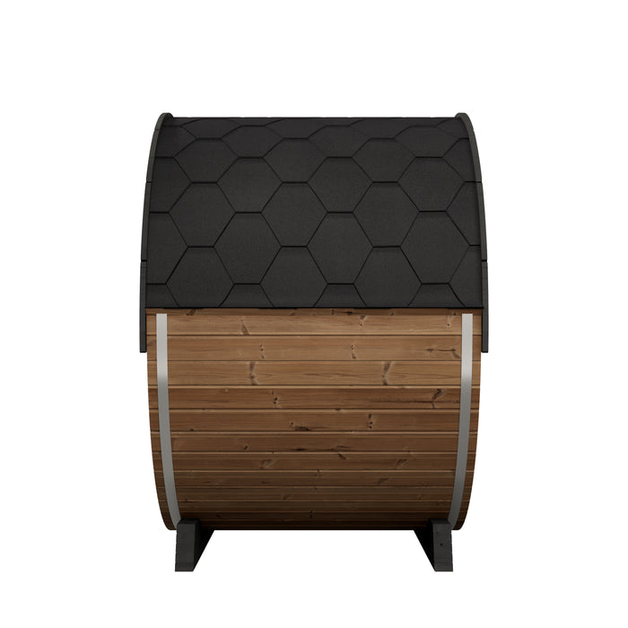 SaunaLife EE6G Ergo Elegance Outdoor Barrel Sauna Kit with Glass Front