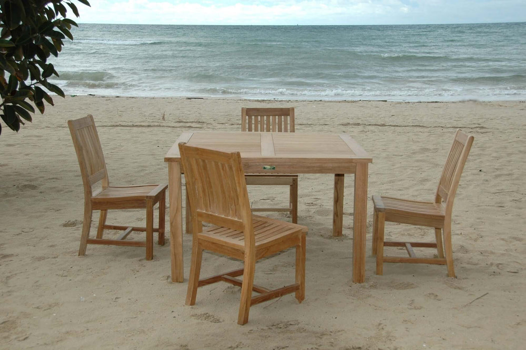 Anderson Teak Windsor Rialto Side Chair 5-Piece Dining Table Set : Set-106B
