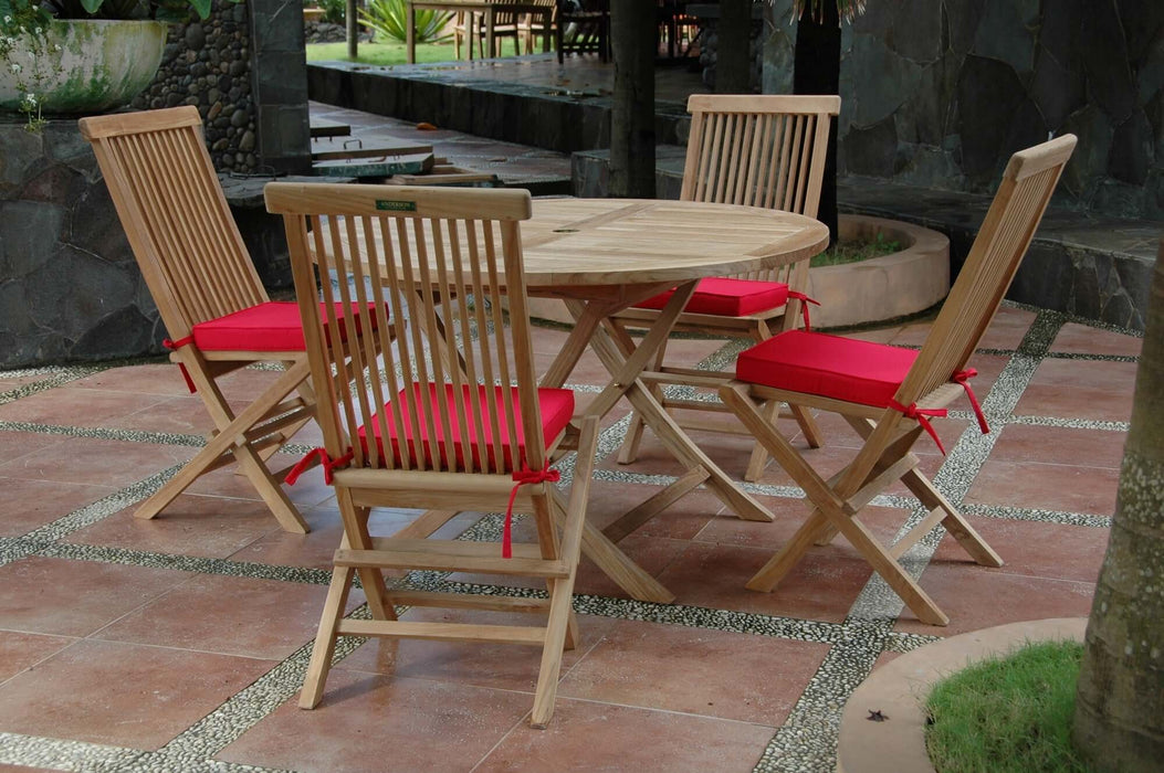Anderson Teak Classic Bahama 5-Piece Folding Dining Set : Set-107