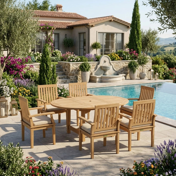 Anderson Teak Bahama Brianna 7-Pieces Extension Dining Set : Set-119A
