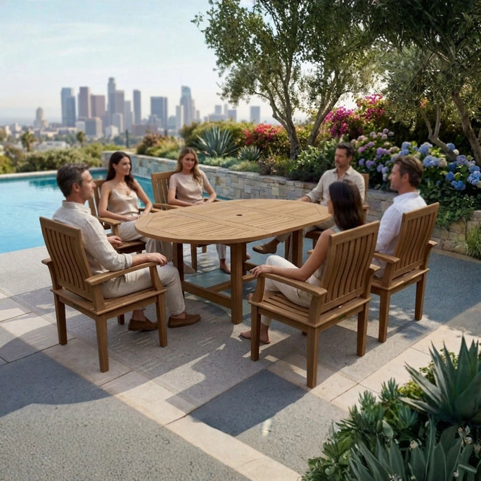 Anderson Teak Bahama Brianna 7-Pieces Extension Dining Set : Set-119A
