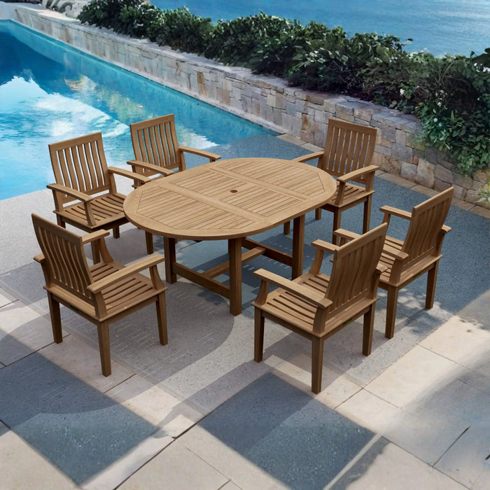 Anderson Teak Bahama Brianna 7-Pieces Extension Dining Set : Set-119A