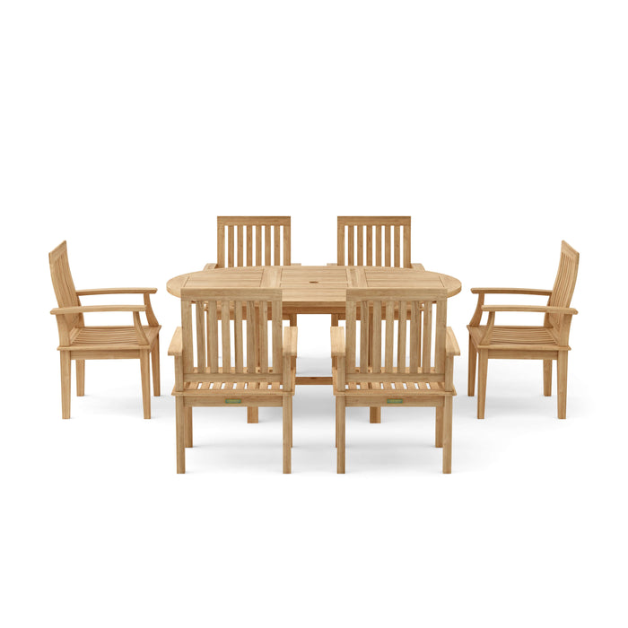 Anderson Teak Bahama Brianna 7-Pieces Extension Dining Set : Set-119A