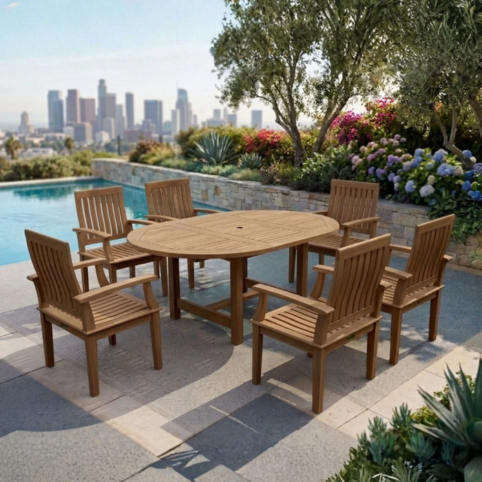 Anderson Teak Bahama Brianna 7-Pieces Extension Dining Set : Set-119A