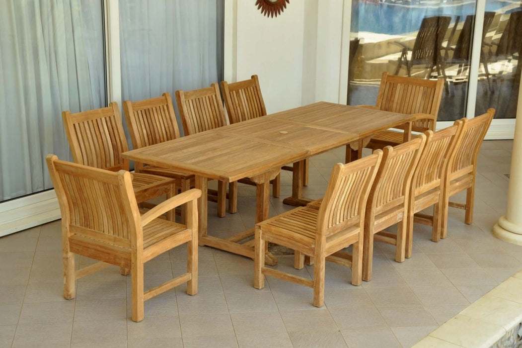 Anderson Teak Bahama Sahara 11-Piece 8' Rectangular Dining Set : Set-88