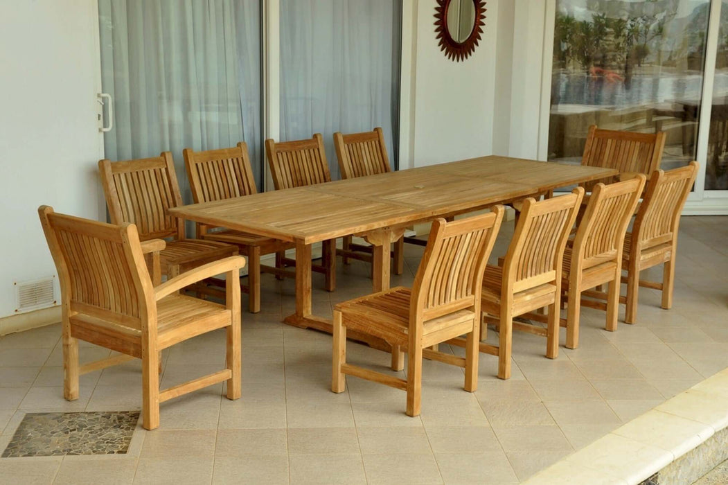 Anderson Teak Bahama Sahara 11-Piece 10' Rectangular Dining Set : Set-89
