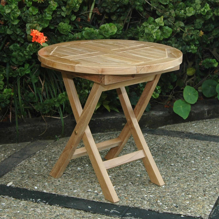 Anderson Teak Bahama 20" Mini Side Round Folding Table : TBF-020R