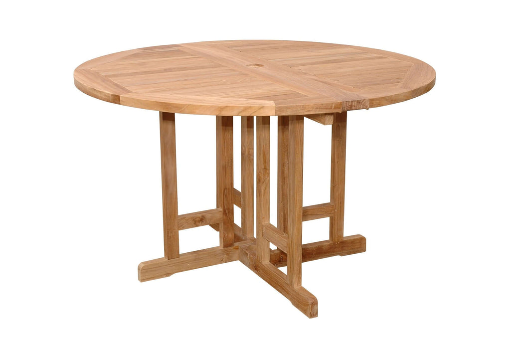 Anderson Teak Butterfly 47" Round Folding Table : TBF-047BR
