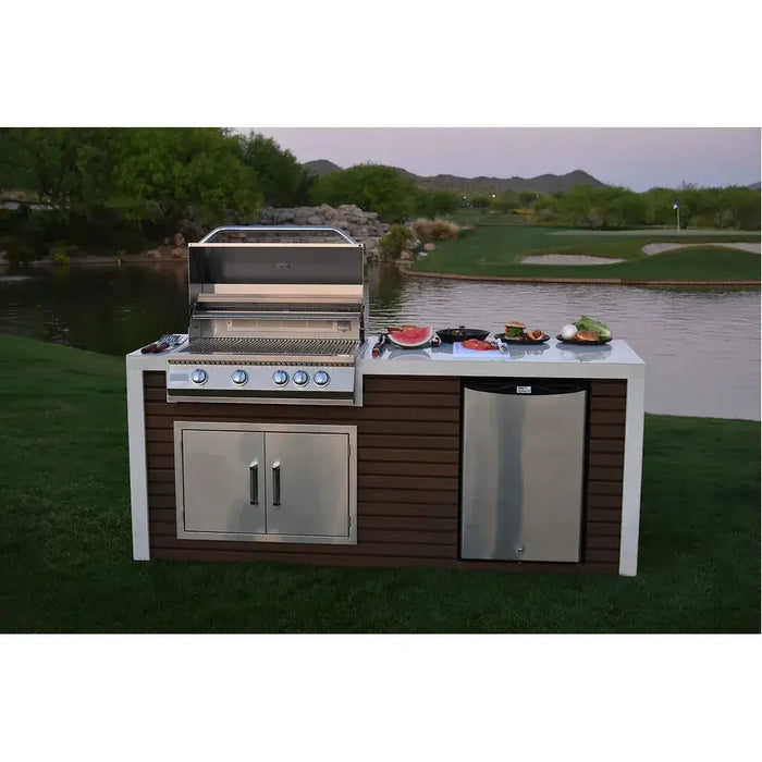 Kokomo Grills Classic Shiplap Outdoor Kitchen KoKoMo Grill with Waterfall Edge