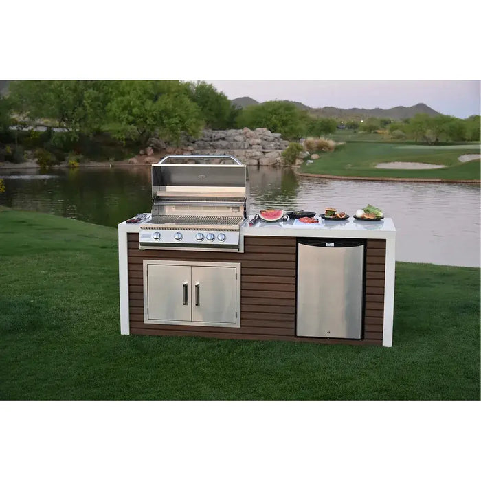 Kokomo Grills Classic Shiplap Outdoor Kitchen KoKoMo Grill with Waterfall Edge