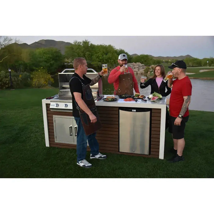 Kokomo Grills Classic Shiplap Outdoor Kitchen KoKoMo Grill with Waterfall Edge