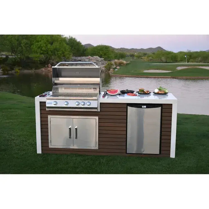 Kokomo Grills Classic Shiplap Outdoor Kitchen KoKoMo Grill with Waterfall Edge