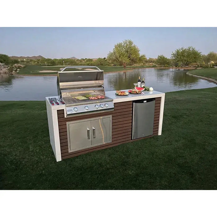 Kokomo Grills Classic Shiplap Outdoor Kitchen KoKoMo Grill with Waterfall Edge