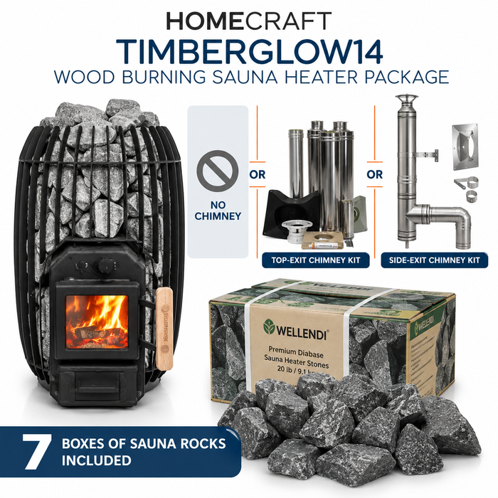 TimberGlow14 Wood Burning Sauna Heater Package