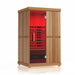 Finnmark FD-2 sauna with red chromotherapy lighting