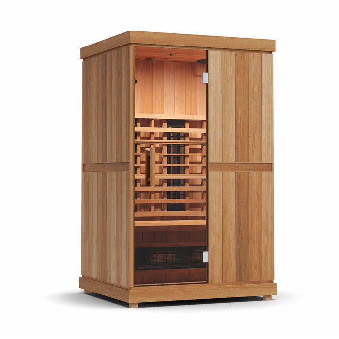 Finnmark FD-2 sauna with natural white lighting