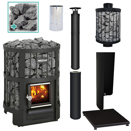 Harvia Legend 150 Wood-Burning Sauna Stove Package