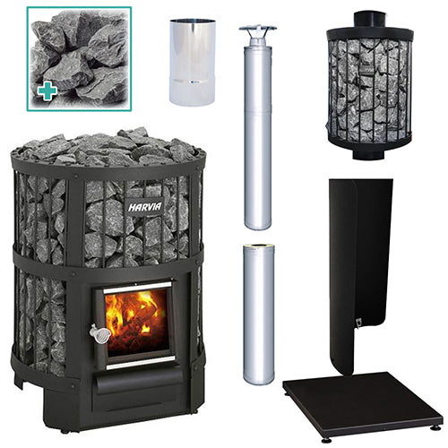 Harvia Legend 150 Wood-Burning Sauna Stove Package