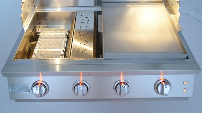 Kokomo Elite grill cooking grate and flame tamer detail