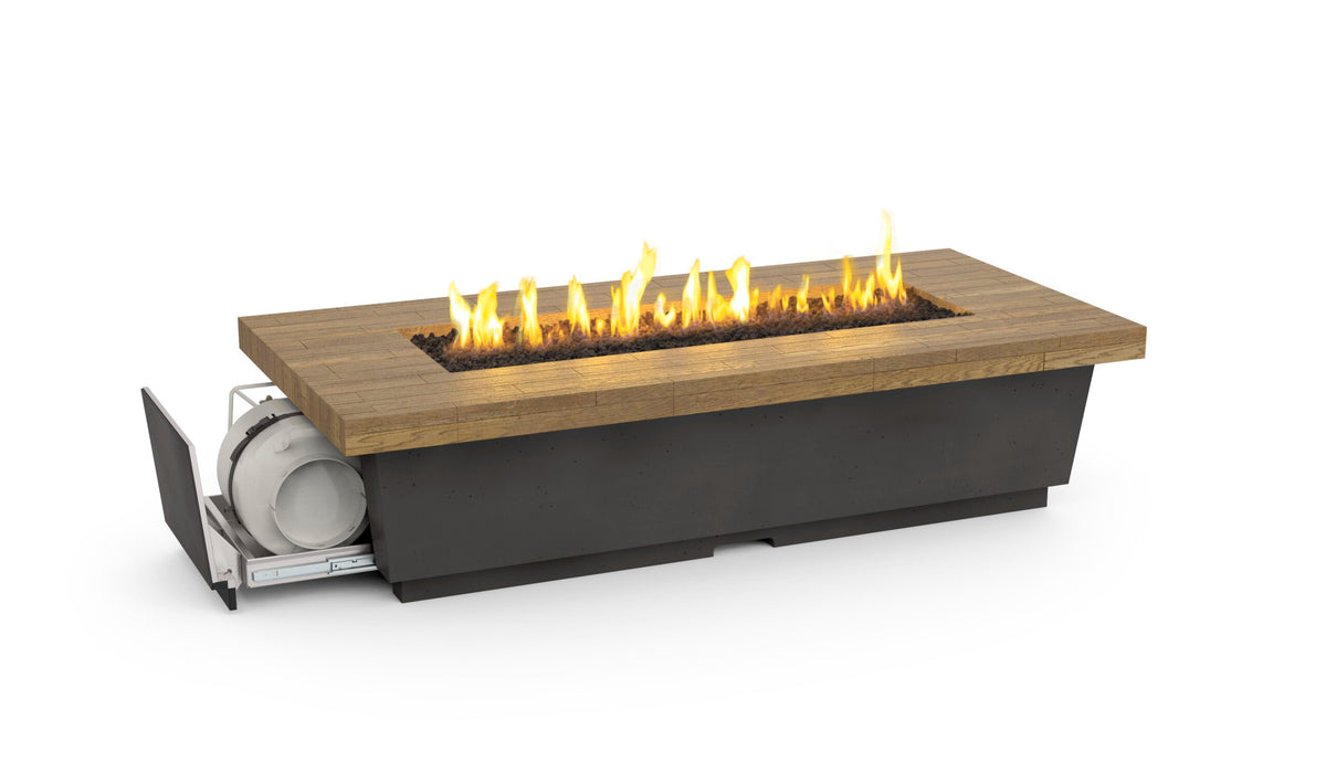 American Fyre Designs Reclaimed Wood Contempo LP Select Long Fire Table - product view