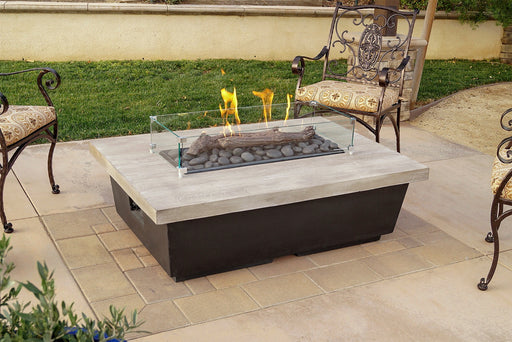 American Fyre Designs Reclaimed Wood Contempo Rectangle Fire Table - lifestyle view