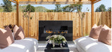 American Fyre Designs Milan Low Linear Outdoor Fireplace - lifestyle view