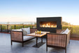 American Fyre Designs Milan Tall Linear Outdoor Fireplace - lifestyle view