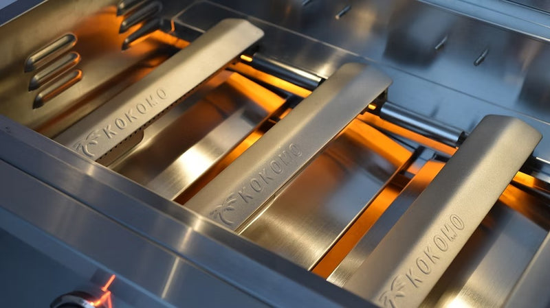 Kokomo Elite built-in grill open hood view