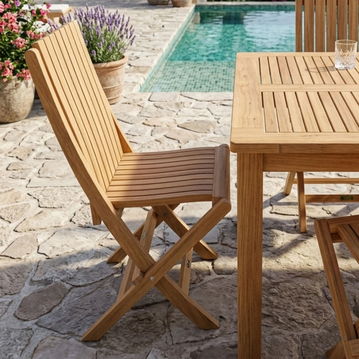 Anderson Teak Windsor Comfort Chair 7-Pieces Folding Dining Set : Set-105A