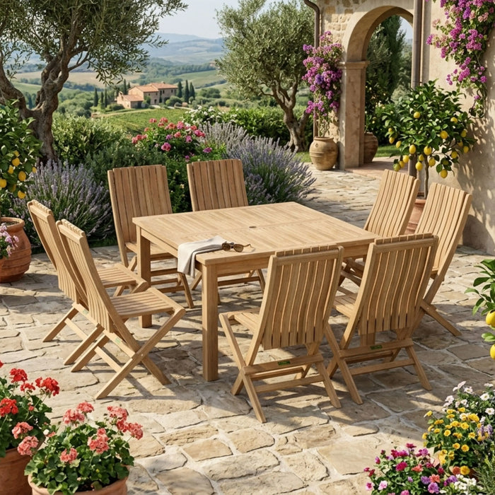 Anderson Teak Windsor Comfort Chair 7-Pieces Folding Dining Set : Set-105A